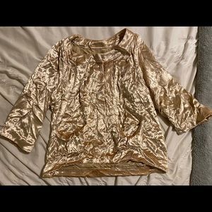 Velvet golden 3-4 length jacket